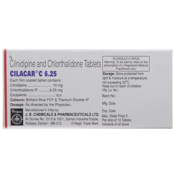 cilacar c 10/6.25mg tablet 10's